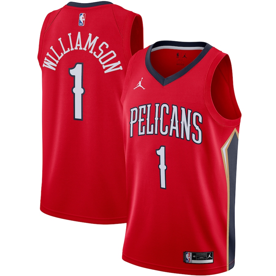 Men's New Orleans Pelicans Zion Williamson Jordan Brand Red 2020/21 Swingman Jersey - Statement Edition - Puhuasuan