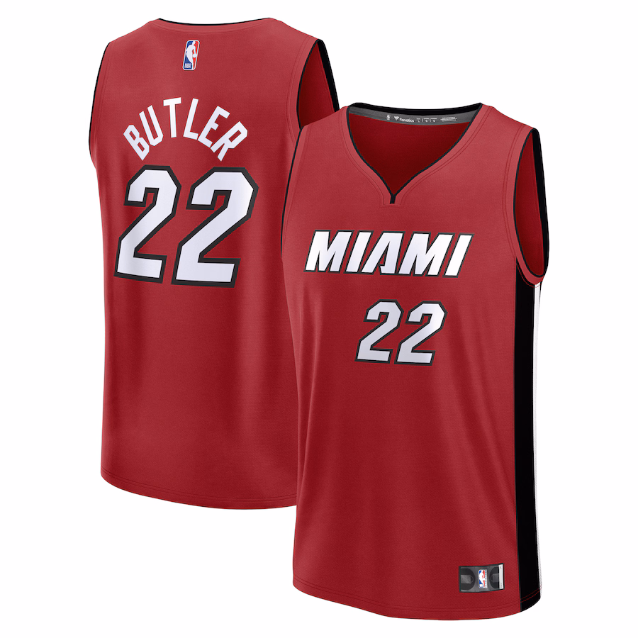 Men's Miami Heat Jimmy Butler Fanatics Red Fast Break Replica Player Jersey - Statement Edition - Puhuasuan