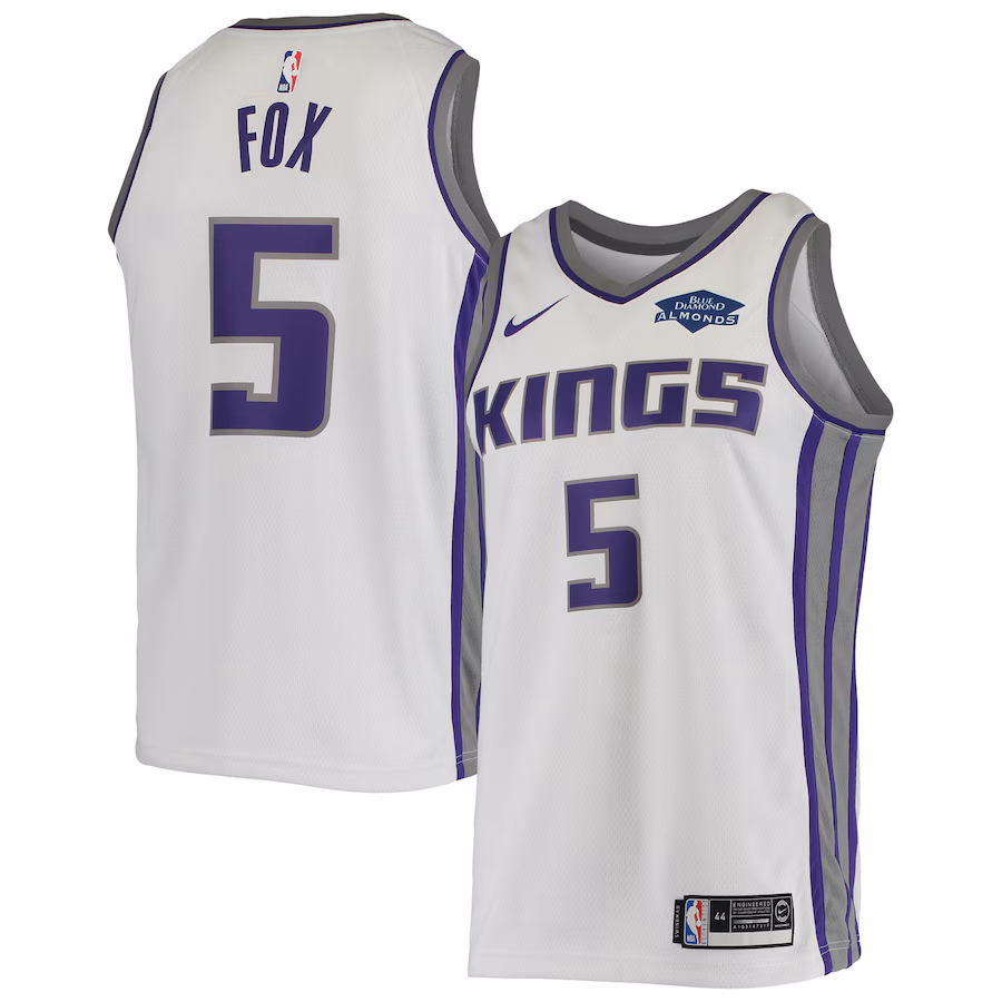 Men's Sacramento Kings De'Aaron Fox Nike White Swingman Player Jersey - Association Edition - Puhuasuan