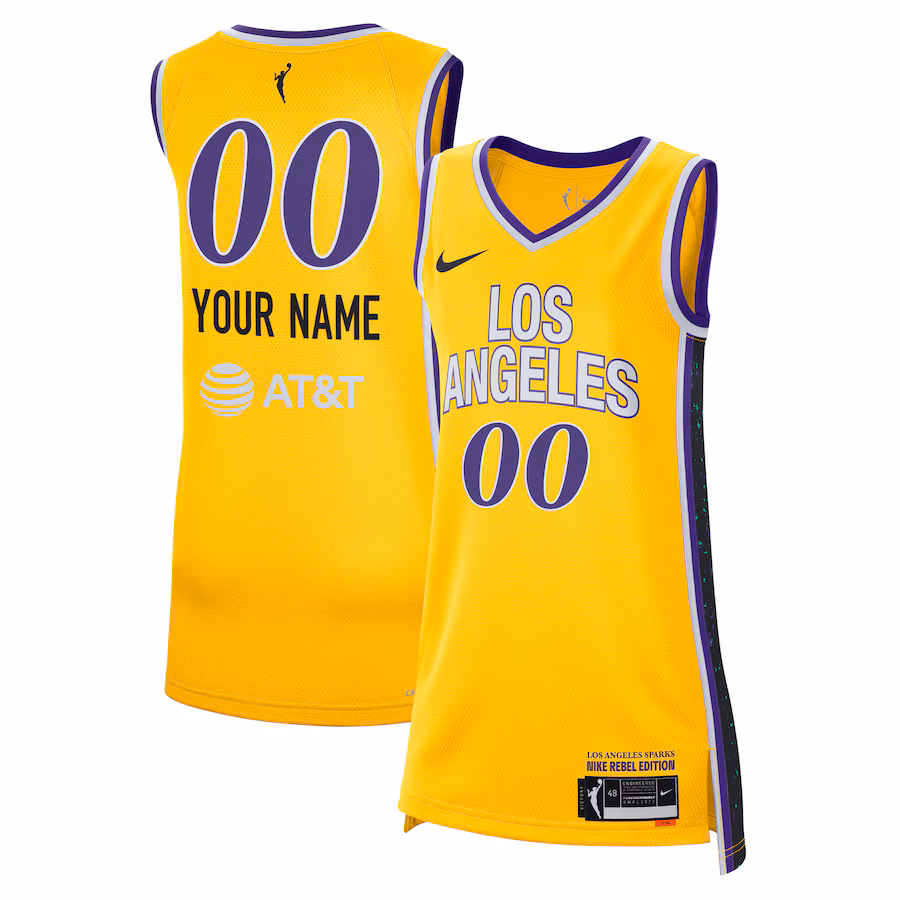 Unisex Los Angeles Sparks  Nike Gold 2024 Rebel Edition Custom Jersey - Puhuasuan