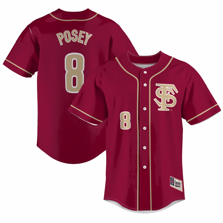 Buster Posey Florida State Seminoles GameDay Greats  Lightweight Baseball Jersey - Garnet - Puhuasuan