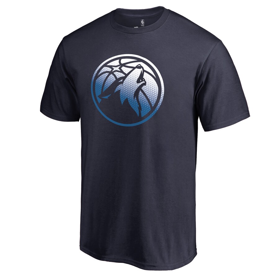 Men's Minnesota Timberwolves Navy Gradient Logo T-Shirt - Puhuasuan
