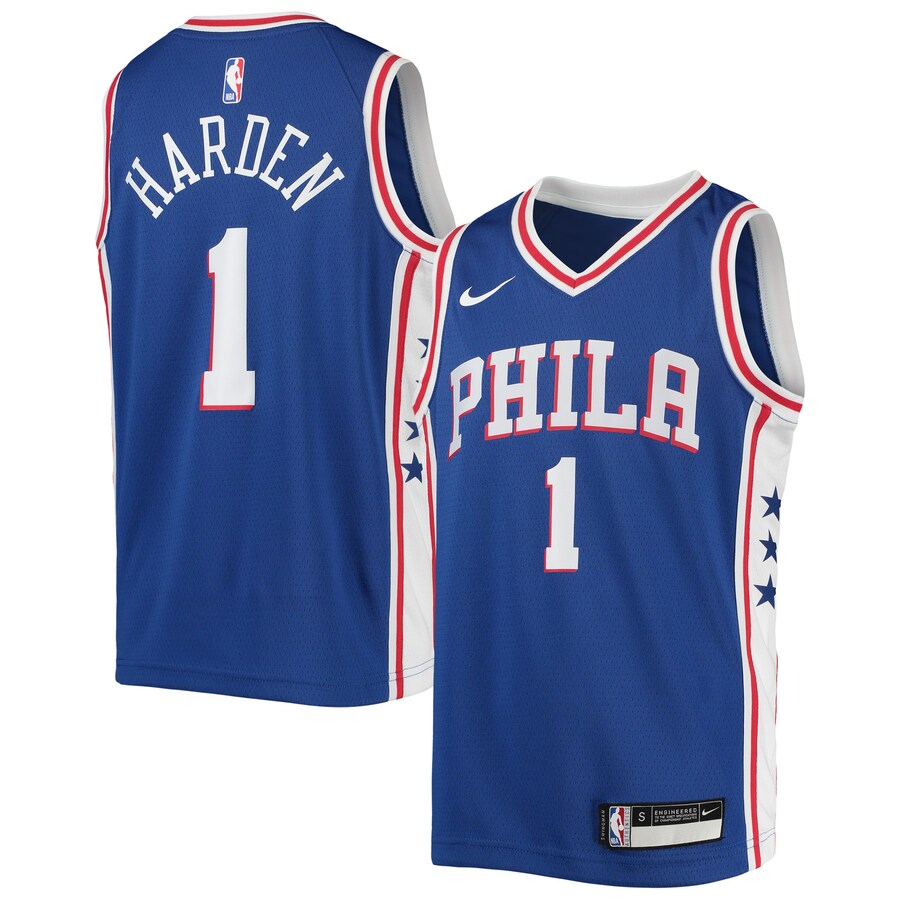 Youth Philadelphia 76ers James Harden Nike Royal Swingman Jersey - Icon Edition - Puhuasuan