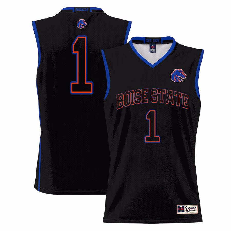 #1 Boise State Broncos GameDay Greats Youth Lightweight Basketball Jersey - Black - Puhuasuan