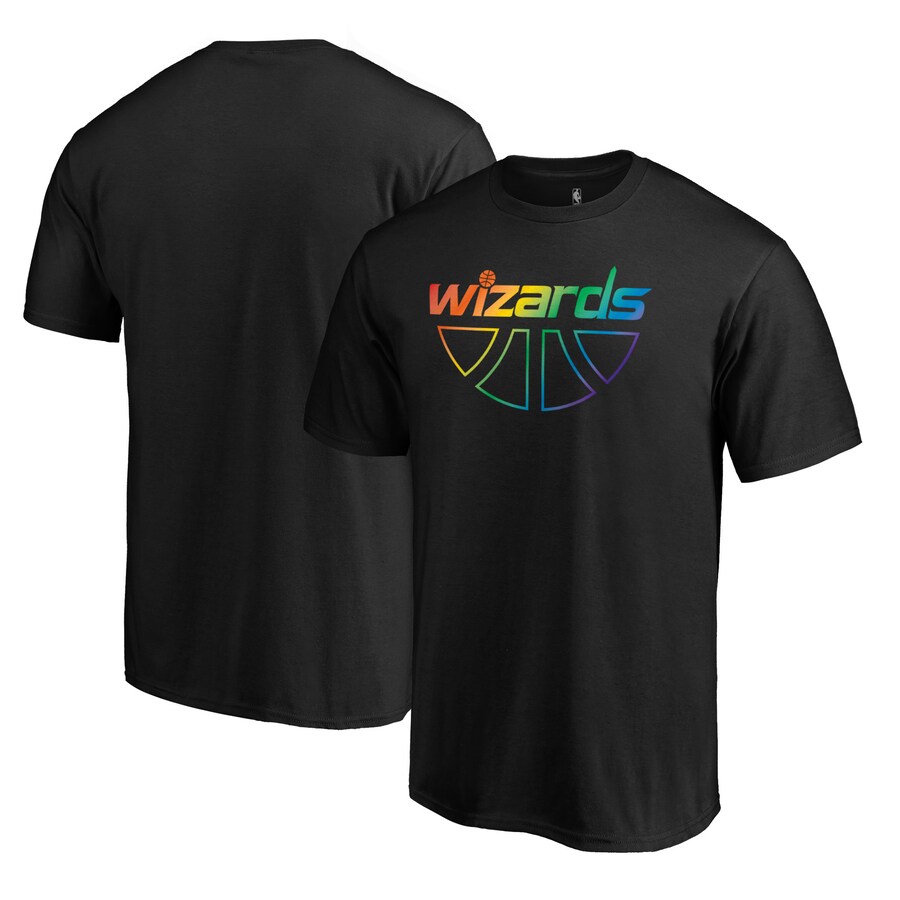 Men's Washington Wizards Black Team Pride Wordmark T-Shirt - Puhuasuan