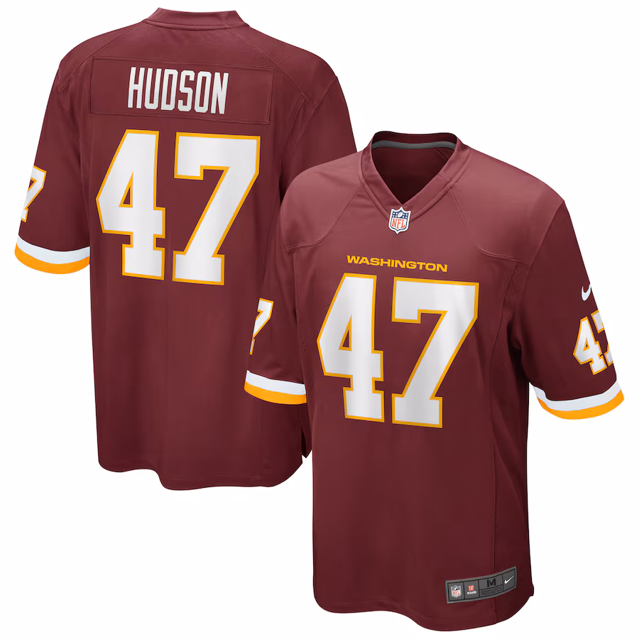 Men's Nike Khaleke Hudson Washington Football Team Burgundy Game Player Jersey - Puhuasuan