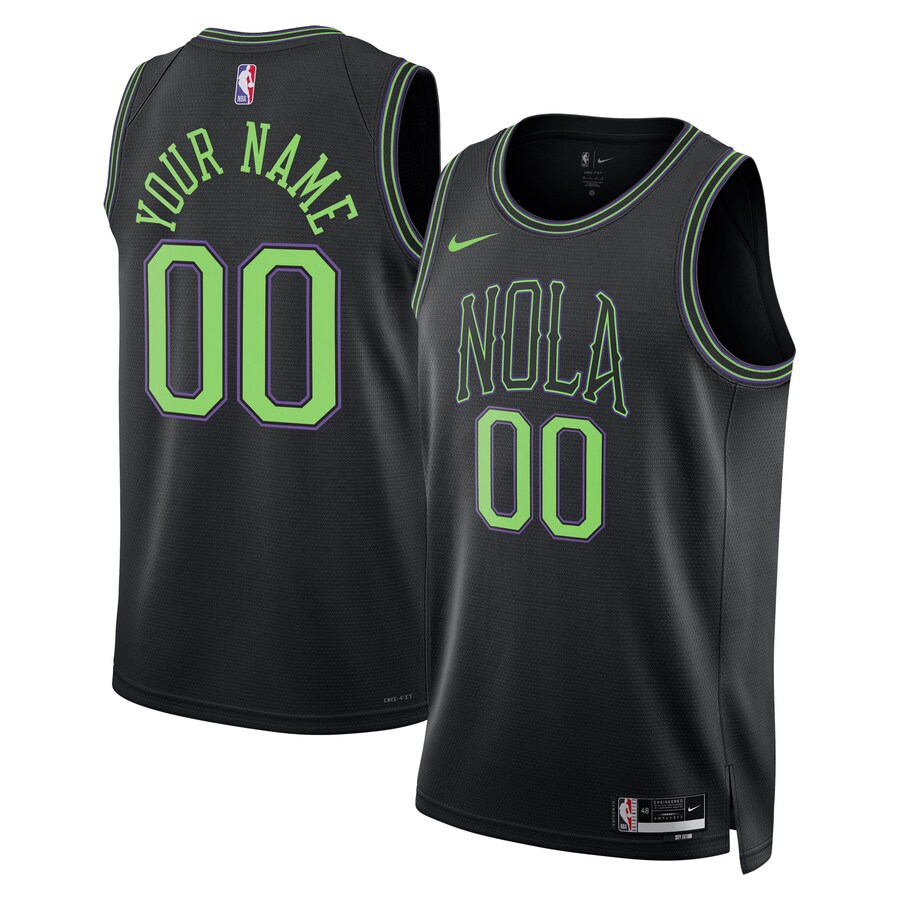 Unisex New Orleans Pelicans  Nike Black 2023/24 Custom Swingman Jersey - City Edition - Puhuasuan