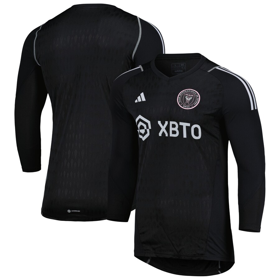 Men's Inter Miami CF adidas Black 2023 Goalkeeper Long Sleeve Replica Jersey - Puhuasuan