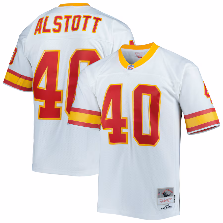 Men's Tampa Bay Buccaneers Mike Alstott Mitchell & Ness White Legacy Replica Jersey - Puhuasuan