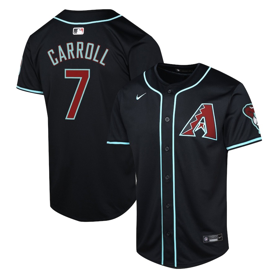 Men's Arizona Diamondbacks Corbin Carroll Nike Black Alternate Limited Player Jersey - Puhuasuan