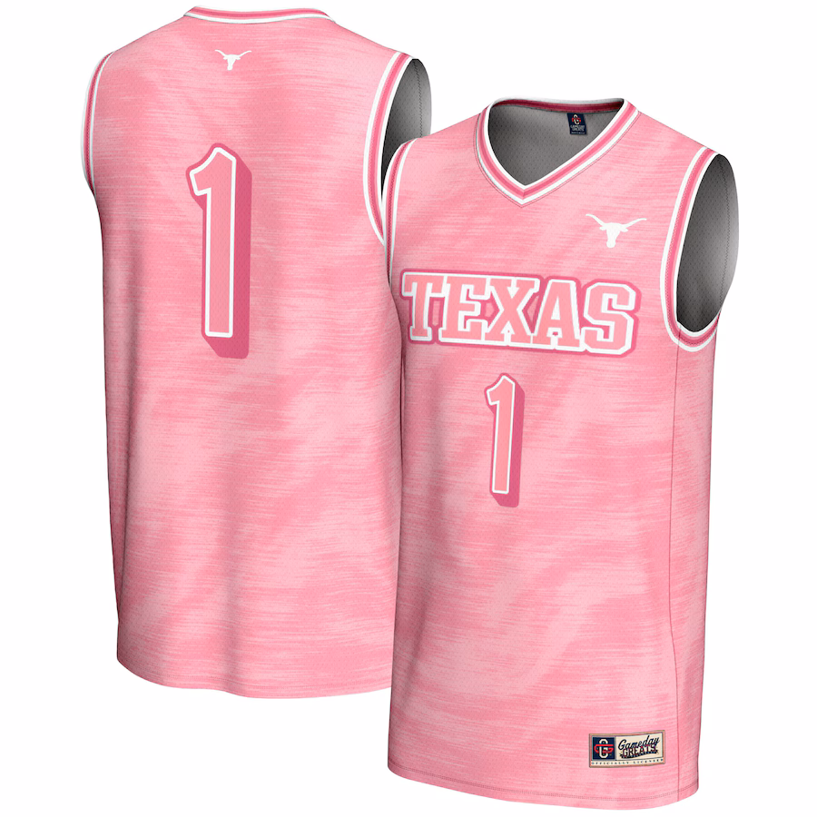 Unisex GameDay Greats #1 Pink Texas Longhorns Lightweight Basketball Fashion Jersey - Puhuasuan