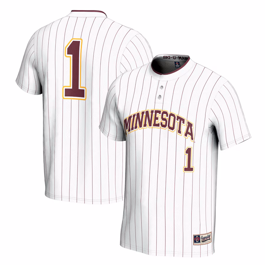 Youth GameDay Greats #1 White Minnesota Golden Gophers Lightweight Softball Jersey - Puhuasuan