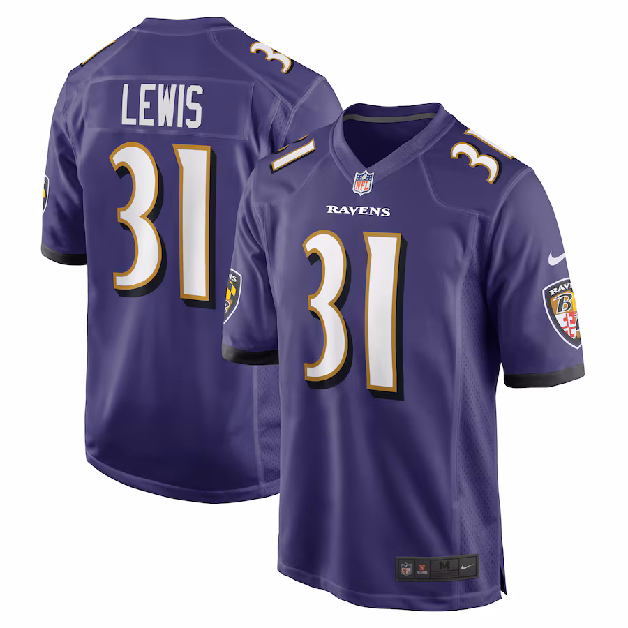Men's Baltimore Ravens Jamal Lewis Nike Purple Retired Player Game Jersey - Puhuasuan