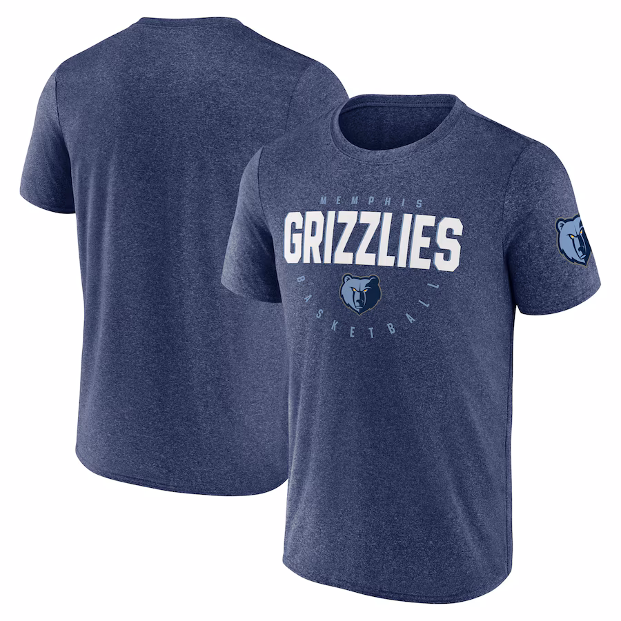 Men's Memphis Grizzlies Heather Navy Block Practice Performance T-Shirt - Puhuasuan