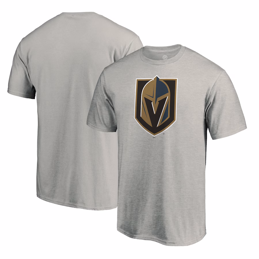 Men's Vegas Golden Knights Heather Gray Primary Logo T-Shirt - Puhuasuan