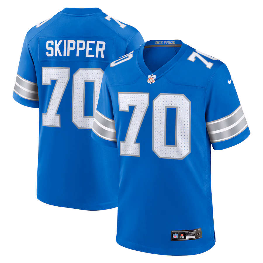 Men's Detroit Lions Dan Skipper Nike Blue Team Game Jersey - Puhuasuan