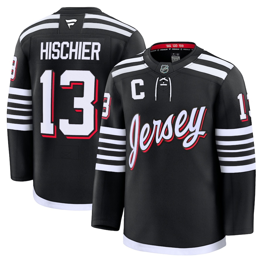 Men's New Jersey Devils Nico Hischier Fanatics Black Alternate Premium Jersey - Puhuasuan