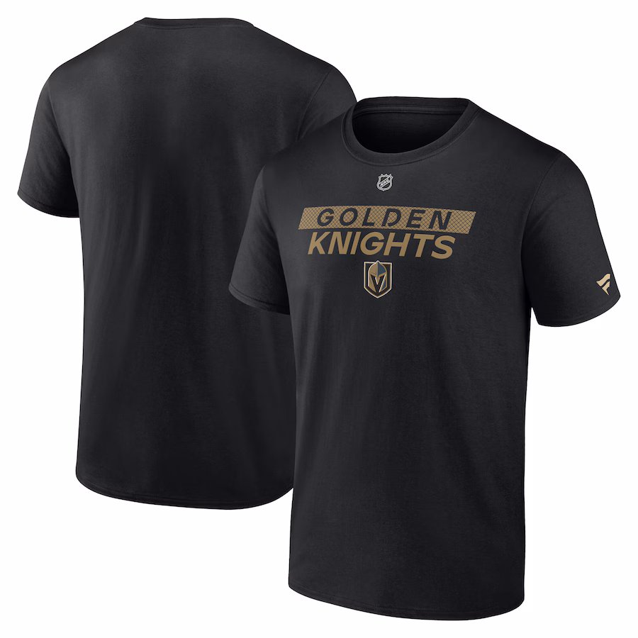 Men's Vegas Golden Knights Fanatics Black Authentic Pro Core Primary T-Shirt - Puhuasuan