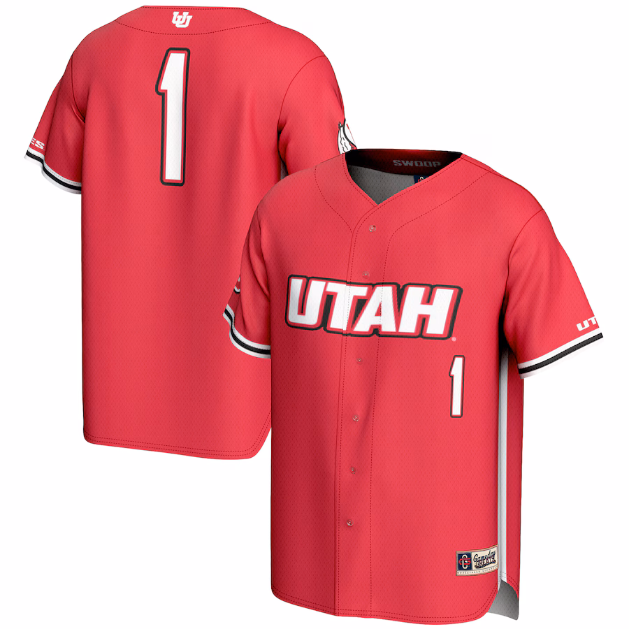Men's GameDay Greats #1 Red Utah Utes Lightweight Baseball Fashion Jersey - Puhuasuan