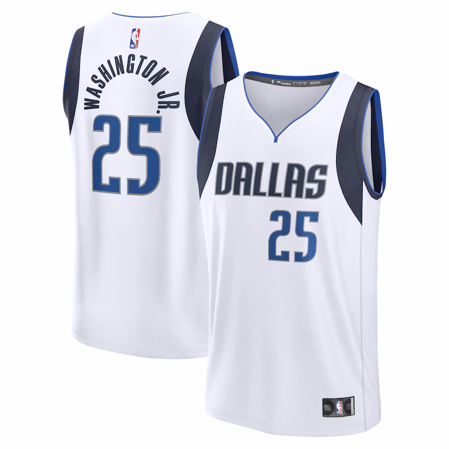 Youth Dallas Mavericks PJ Washington Jr. Fanatics White Fast Break Player Jersey - Association Edition - Puhuasuan