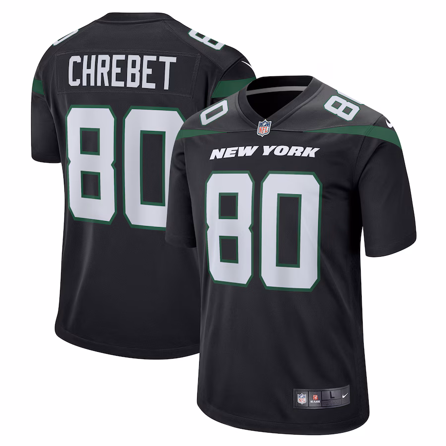 Men's New York Jets Wayne Chrebet Nike Black Retired Player Jersey - Puhuasuan