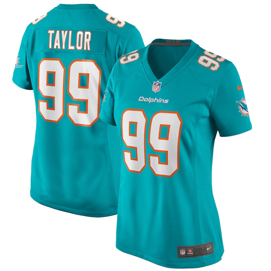 Women's Miami Dolphins Jason Taylor Nike Aqua Game Retired Player Jersey - Puhuasuan