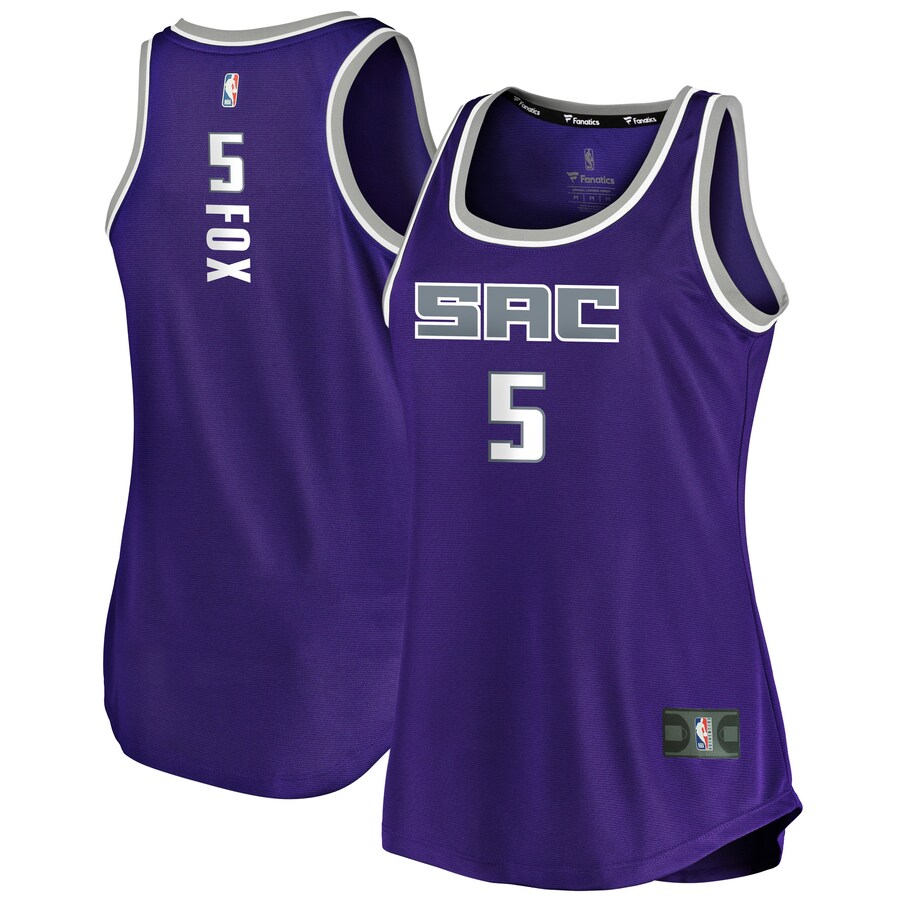 Women's Sacramento Kings De'Aaron Fox Fanatics Purple Fast Break Tank Jersey - Icon Edition - Puhuasuan