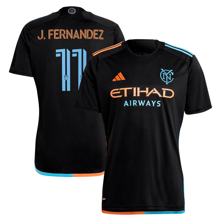 Men's New York City FC Julian Fernandez adidas Black 2024 24/7 Kit Replica Player Jersey - Puhuasuan