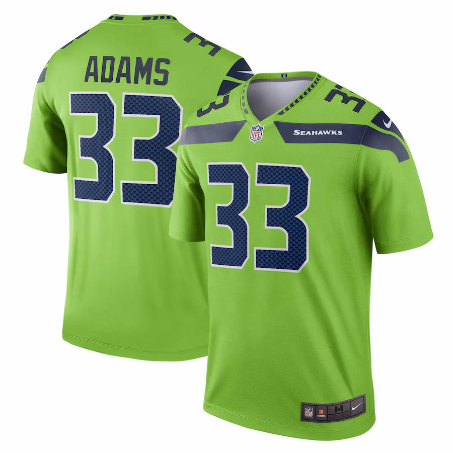 Men's Seattle Seahawks Jamal Adams Nike Neon Green Alternate Legend Player Performance Top - Puhuasuan