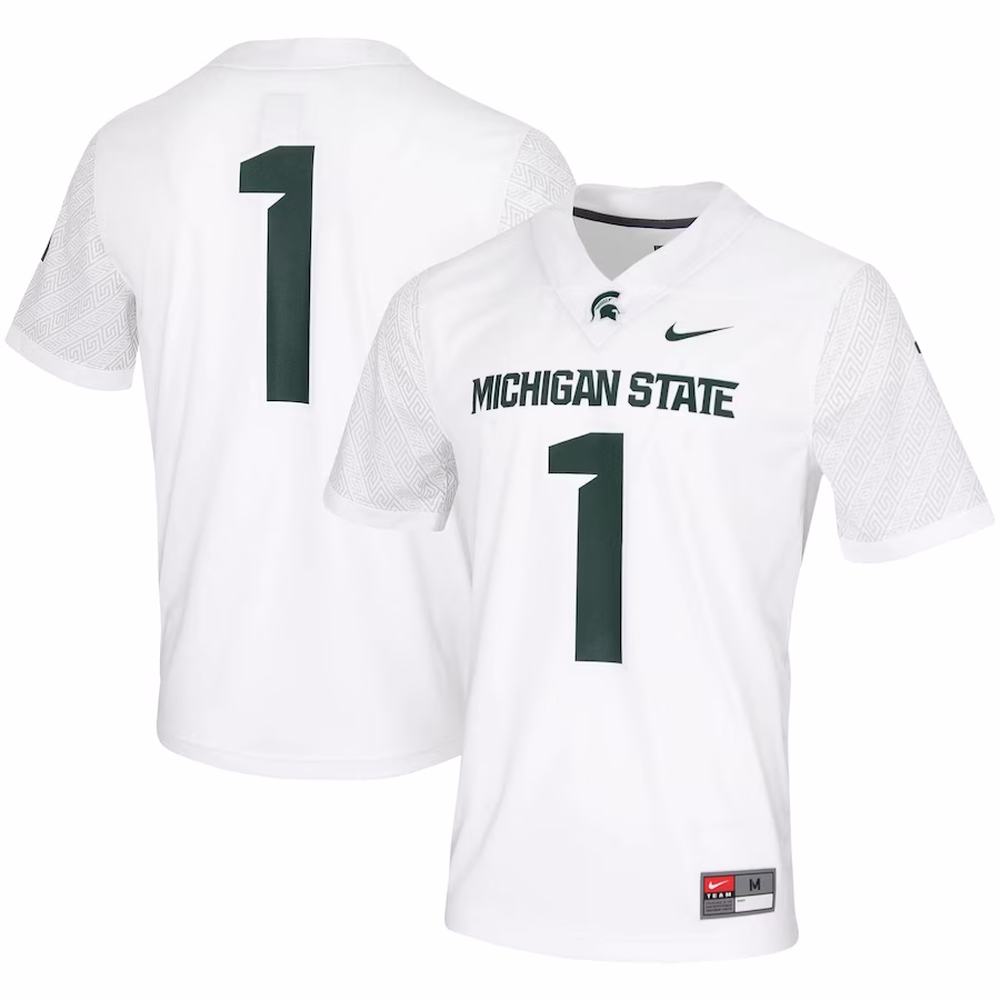 #1 Michigan State Spartans Nike Untouchable Game Jersey - White - Puhuasuan