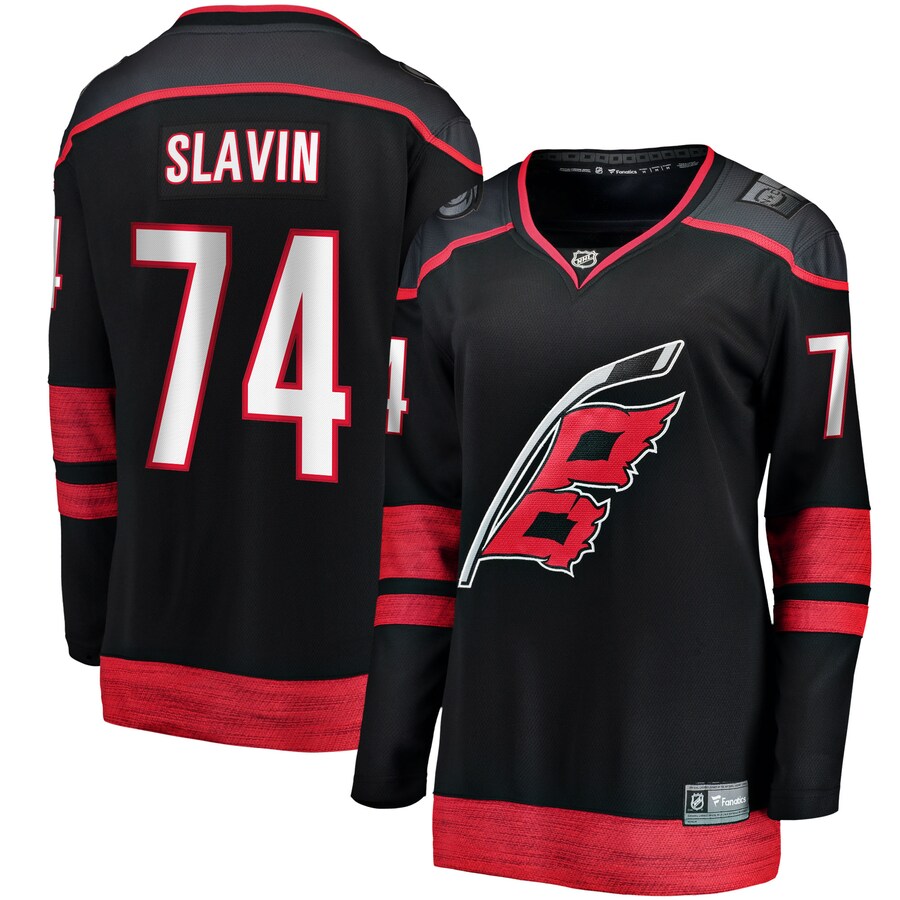 Women's Carolina Hurricanes Jaccob Slavin Fanatics Branded Black Home Breakaway Player Jersey - Puhuasuan