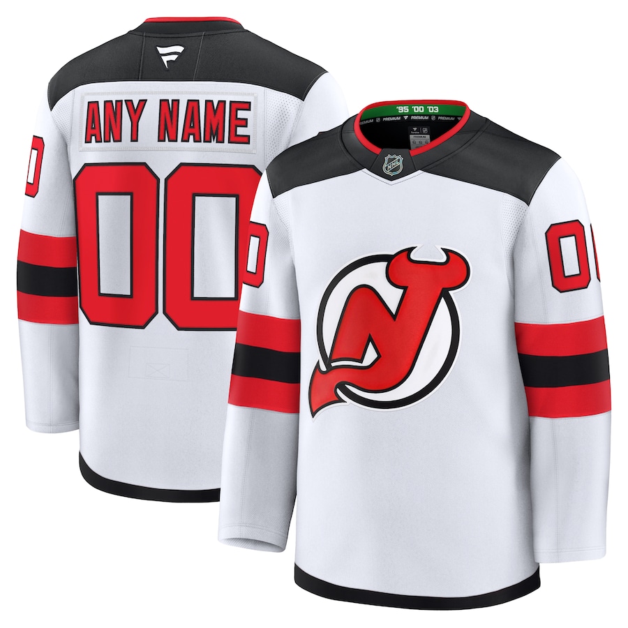 Men's New Jersey Devils Fanatics White Away Premium Custom Jersey - Puhuasuan