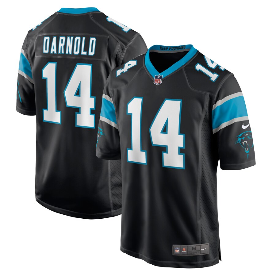 Men's Carolina Panthers Sam Darnold Nike Black Game Player Jersey - Puhuasuan