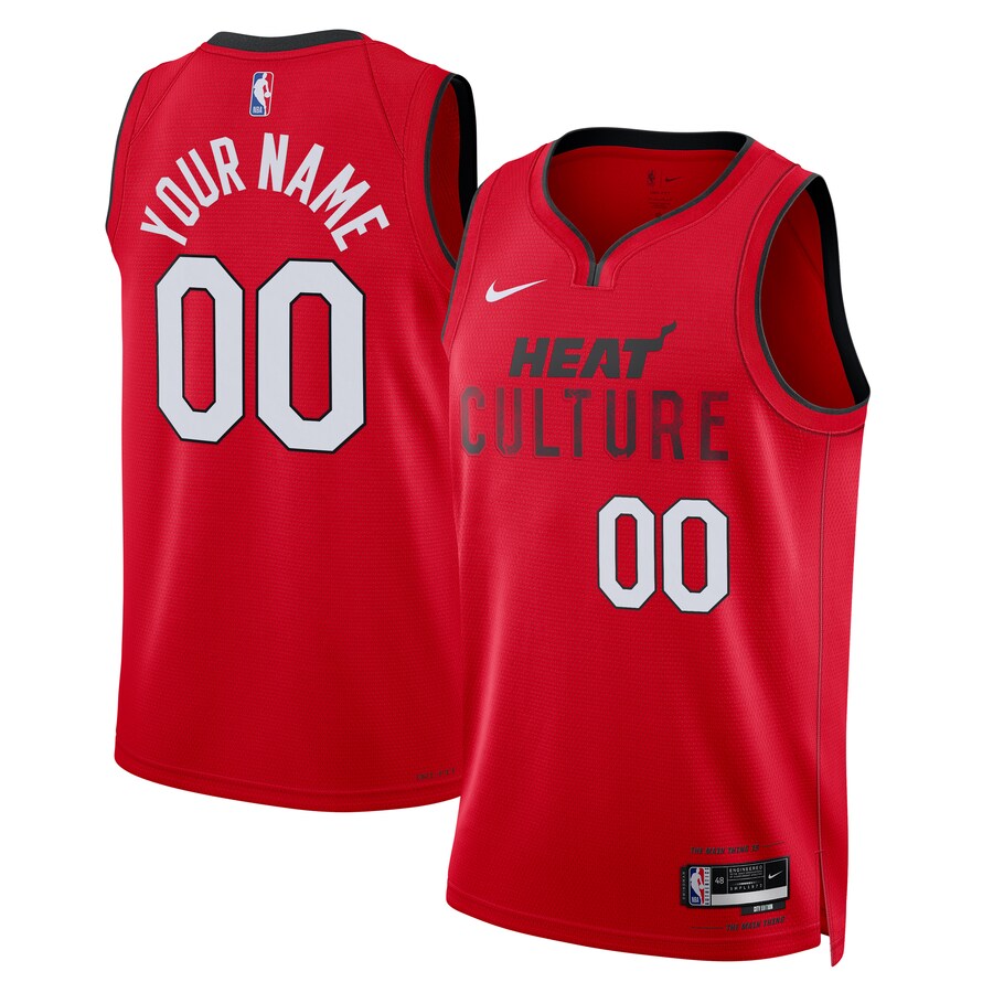 Unisex Miami Heat Nike Red 2024/25 Custom Swingman Jersey - City Edition - Puhuasuan
