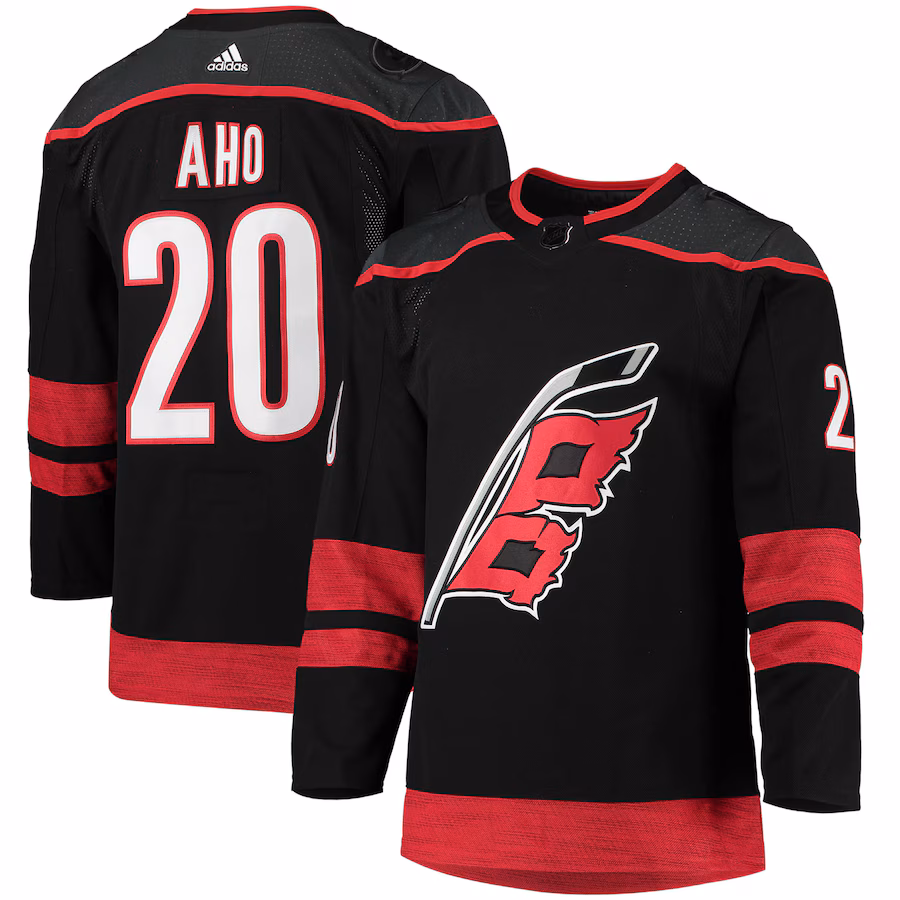 Men's Carolina Hurricanes Sebastian Aho adidas Black Home Primegreen Authentic Player Jersey - Puhuasuan