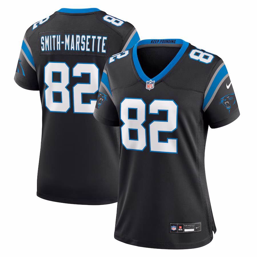 Women's Carolina Panthers Ihmir Smith-Marsette Nike  Black Team Game Jersey - Puhuasuan