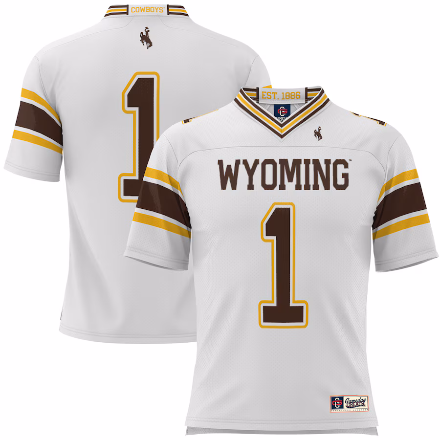 Youth GameDay Greats #1 White Wyoming Cowboys Football Jersey - Puhuasuan