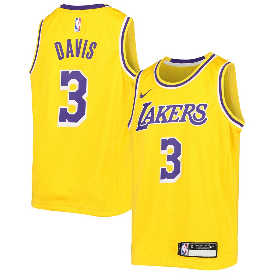 Youth Los Angeles Lakers Anthony Davis Nike Gold Swingman Jersey - Icon Edition - Puhuasuan
