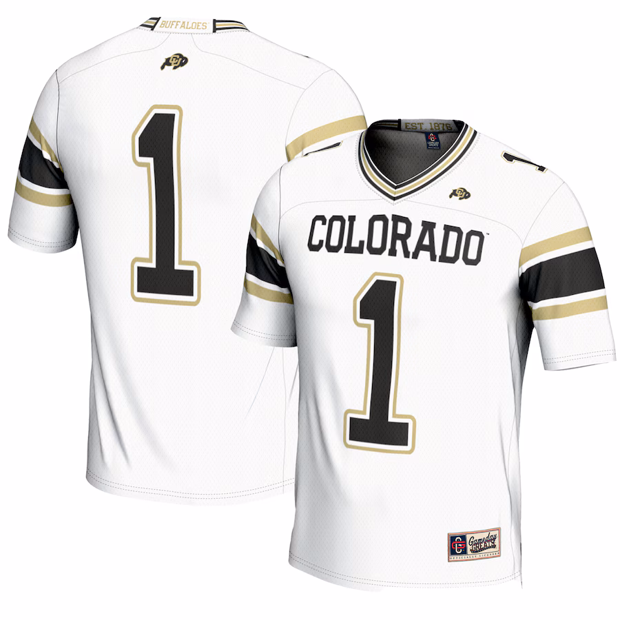 Youth GameDay Greats #1 White Colorado Buffaloes Endzone Football Jersey - Puhuasuan