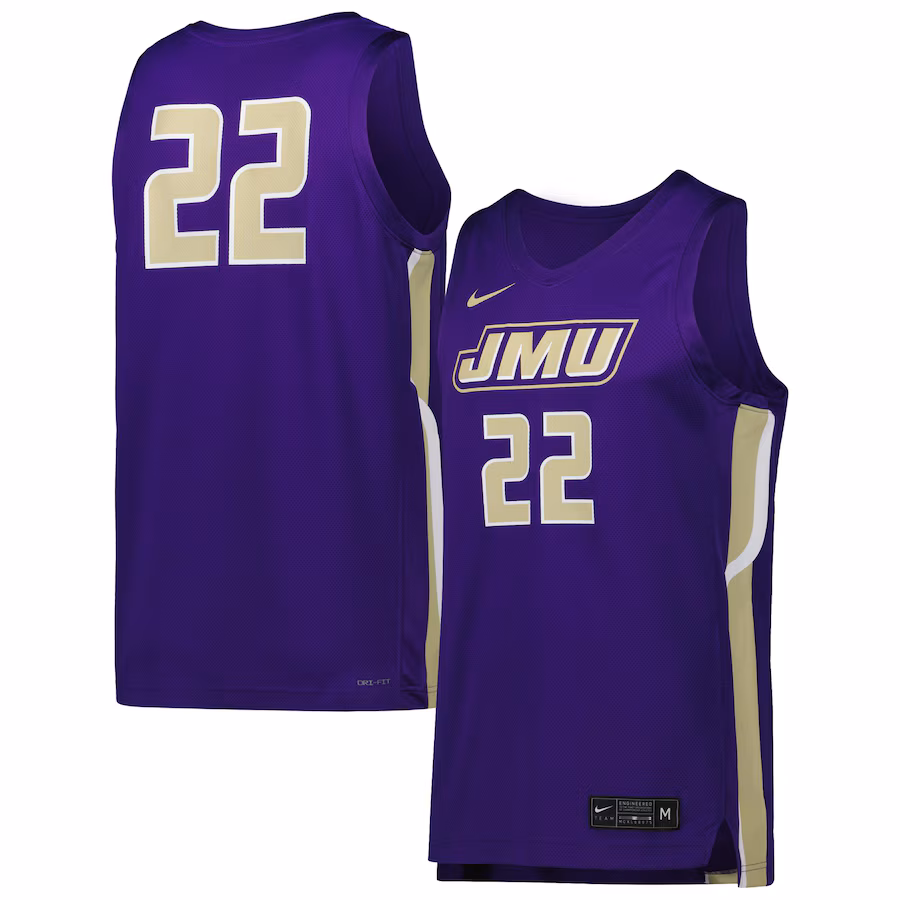 Men's Nike Purple James Madison Dukes Replica Basketball Jersey - Puhuasuan