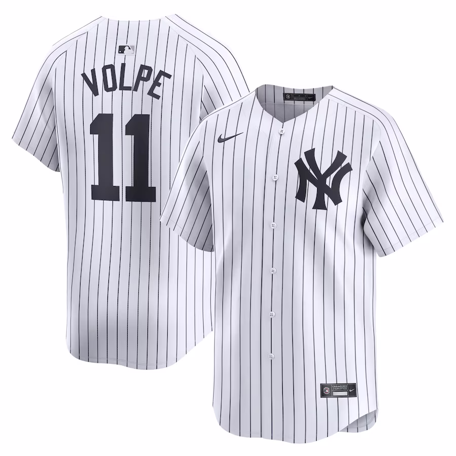 Men's New York Yankees Anthony Volpe Nike White Home Limited Player Jersey - Puhuasuan