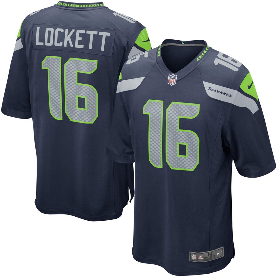 Youth Seattle Seahawks Tyler Lockett Nike Navy Game Jersey - Puhuasuan