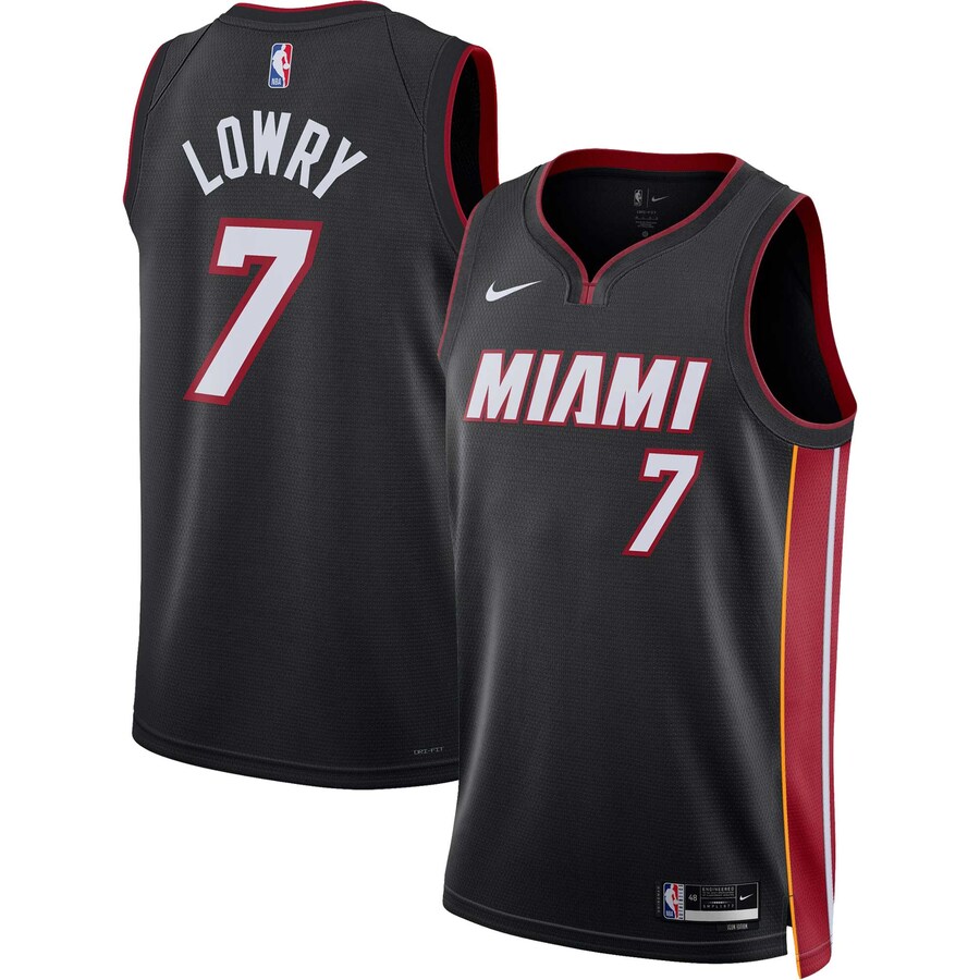 Unisex Miami Heat Kyle Lowry Nike Black Swingman Jersey - Icon Edition - Puhuasuan