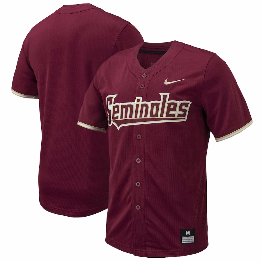 Florida State Seminoles Nike Replica Full-Button Baseball Jersey - Garnet - Puhuasuan