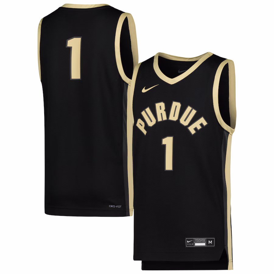 #1 Purdue Boilermakers Nike Youth Icon Replica Basketball Jersey - Black - Puhuasuan