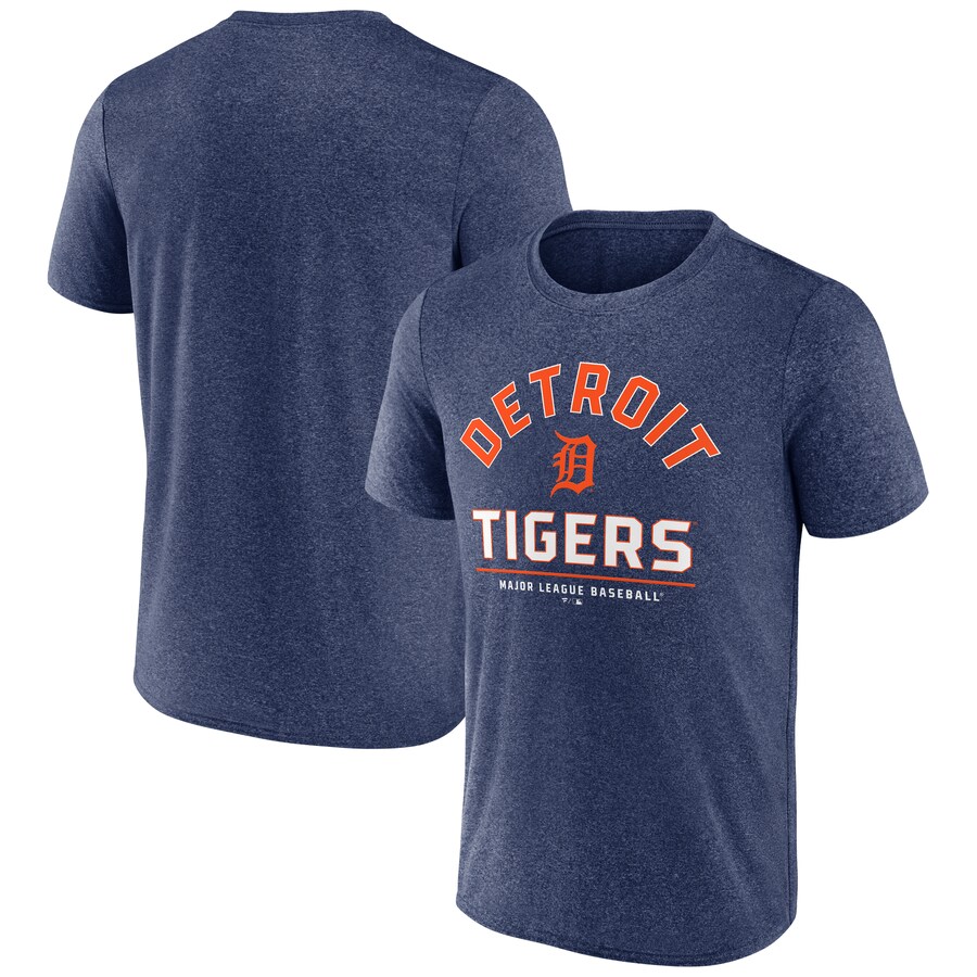 Men's Detroit Tigers Fanatics Heather Navy Front & Center T-Shirt - Puhuasuan