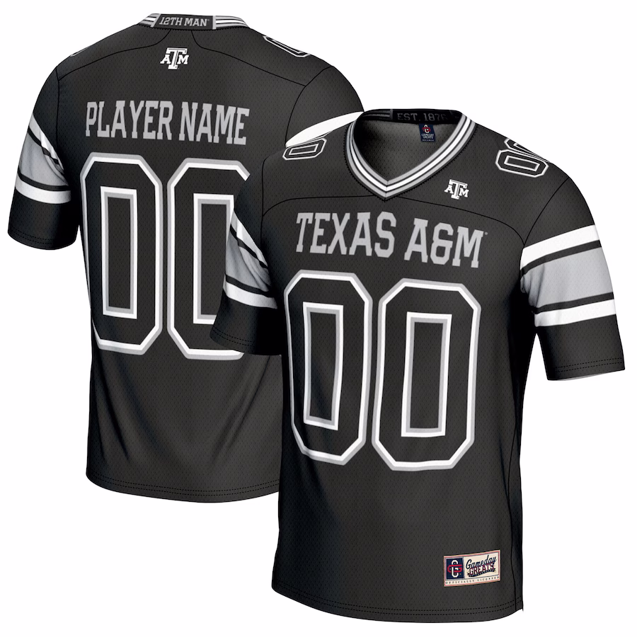 Texas A&M Aggies GameDay Greats NIL Pick-A-Player Football Jersey - Black - Puhuasuan