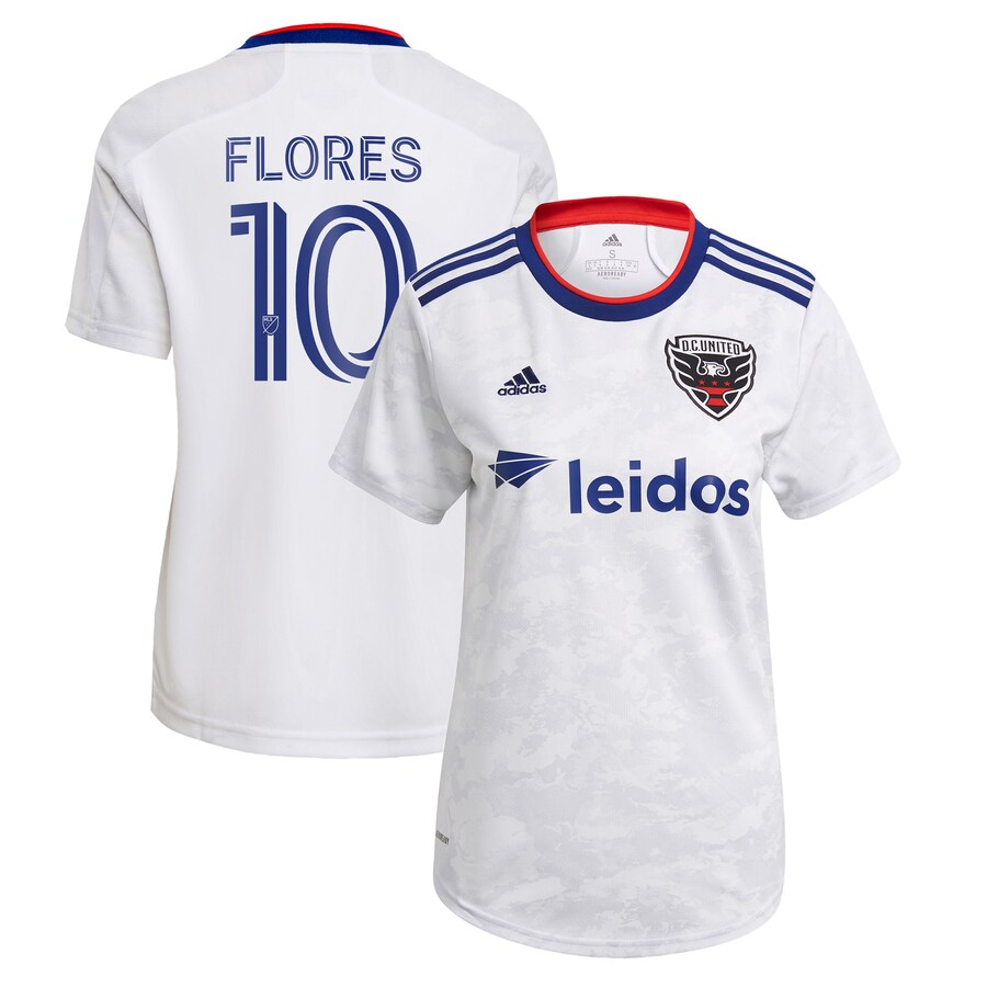 Women's D.C. United Edison Flores adidas White 2021 The Marble Replica Player Jersey - Puhuasuan