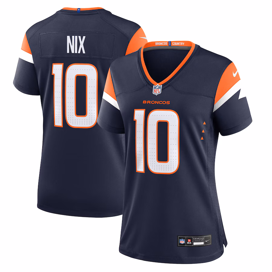 Women's Denver Broncos Bo Nix Nike  Navy Alternate Game Jersey - Puhuasuan