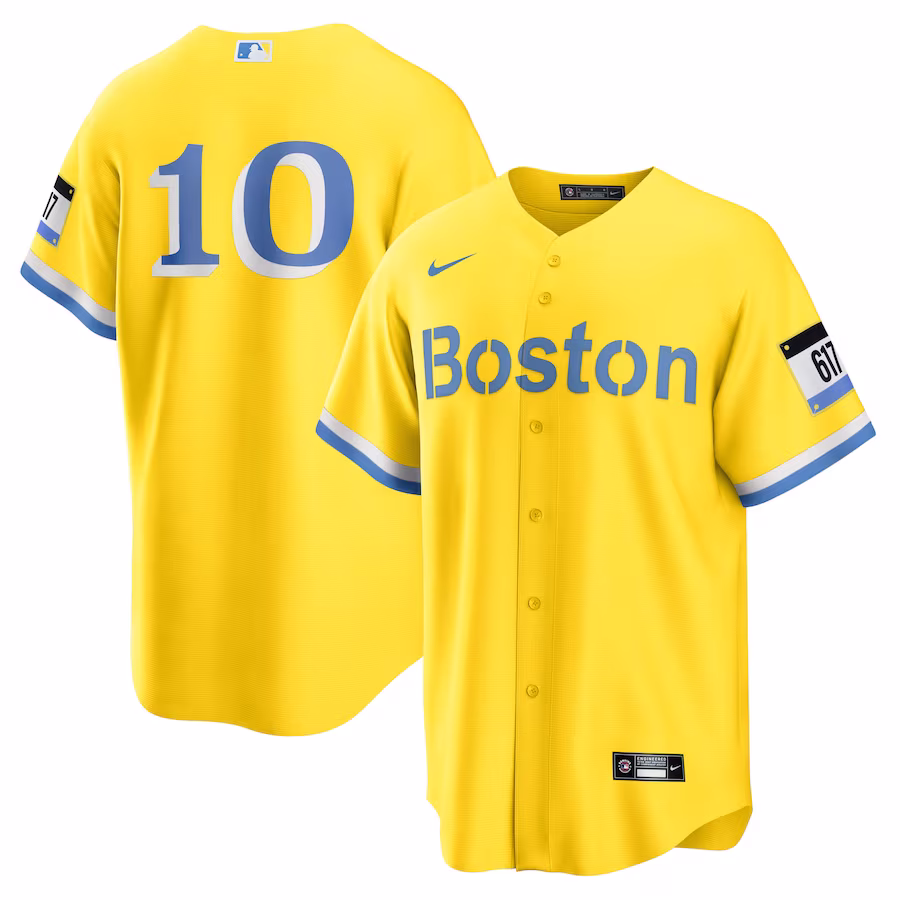 Men's Boston Red Sox Trevor Story Nike Gold City Connect Replica Player Jersey - Puhuasuan